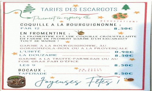 tarifs escargots